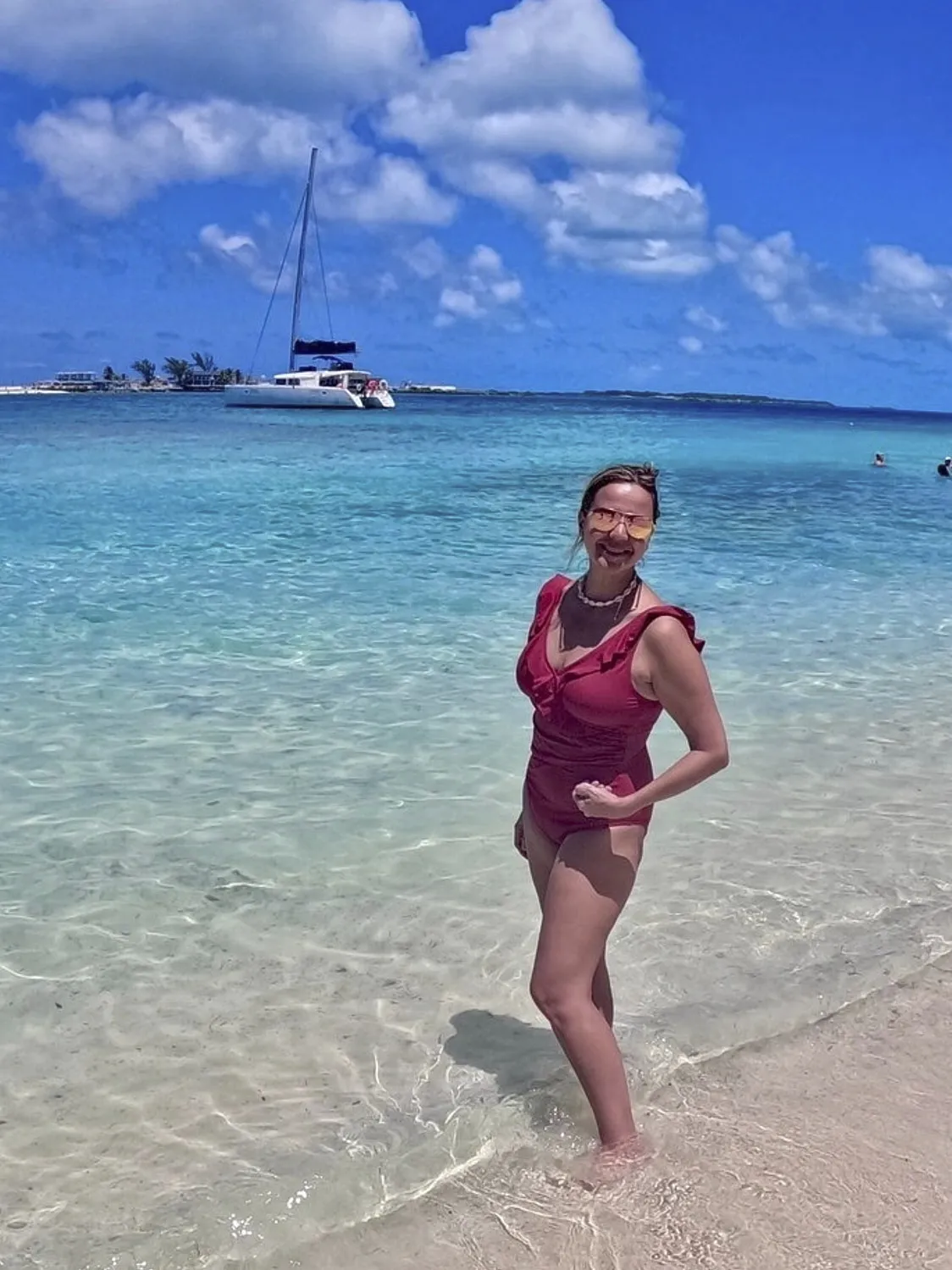 Woman posing on a beach